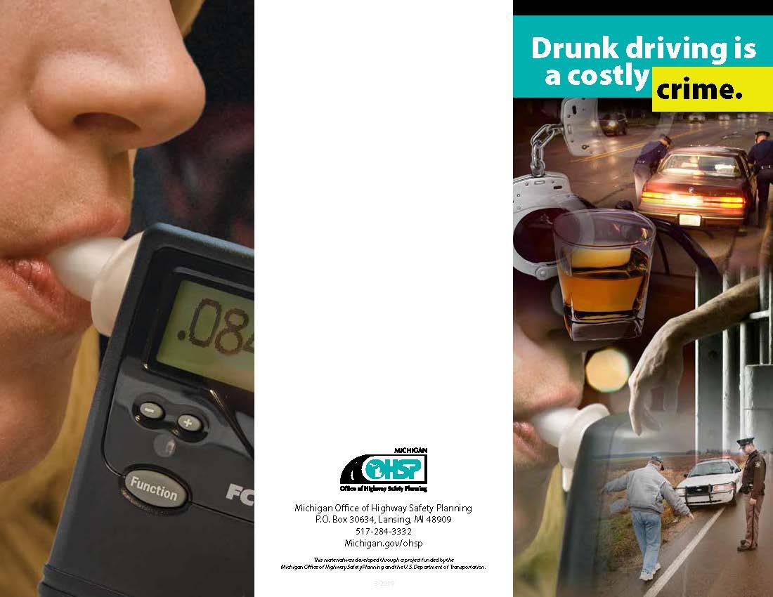 Photo of the Michigan Office of Highway Safety Planning brochure on drunk driving